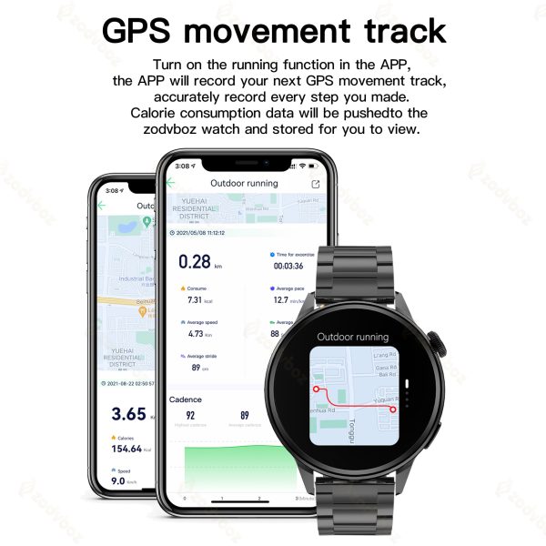 ⁦2022 NFC Smart Watch Men Sport GPS Track Watches Women Wireless Charging Custom Dial Call Heart Rate ECG Smartwatch For Samsung⁩ - الصورة ⁦5⁩