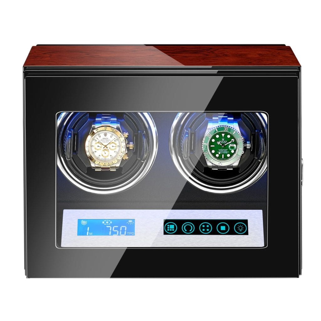 AAA Quality 5 Modes Rosewood Watch Winder with Quiet Japanese Mabuchi Motor 2 0 Storage Ultra-quiet Japanese motor with LED