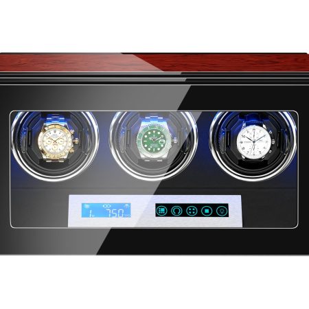 AAA Quality 5 Modes Rosewood Watch Winder with Quiet Japanese Mabuchi Motor 3 0 Storage Ultra-quiet Japanese motor with LED