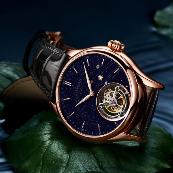 ⁦AESOP Men's Mechanical Watch Flying Tourbillon Skeleton Watches for Men Wristwatch Man Male Clocks Mechanical Watch Luxury⁩ - الصورة ⁦5⁩