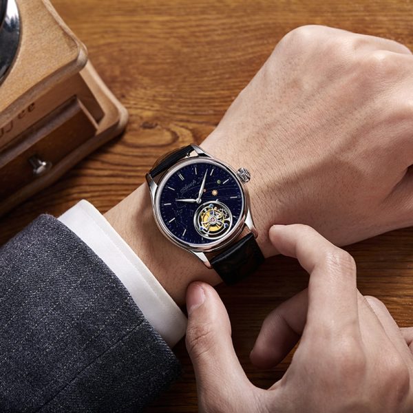⁦AESOP Men's Mechanical Watch Flying Tourbillon Skeleton Watches for Men Wristwatch Man Male Clocks Mechanical Watch Luxury⁩ - الصورة ⁦6⁩