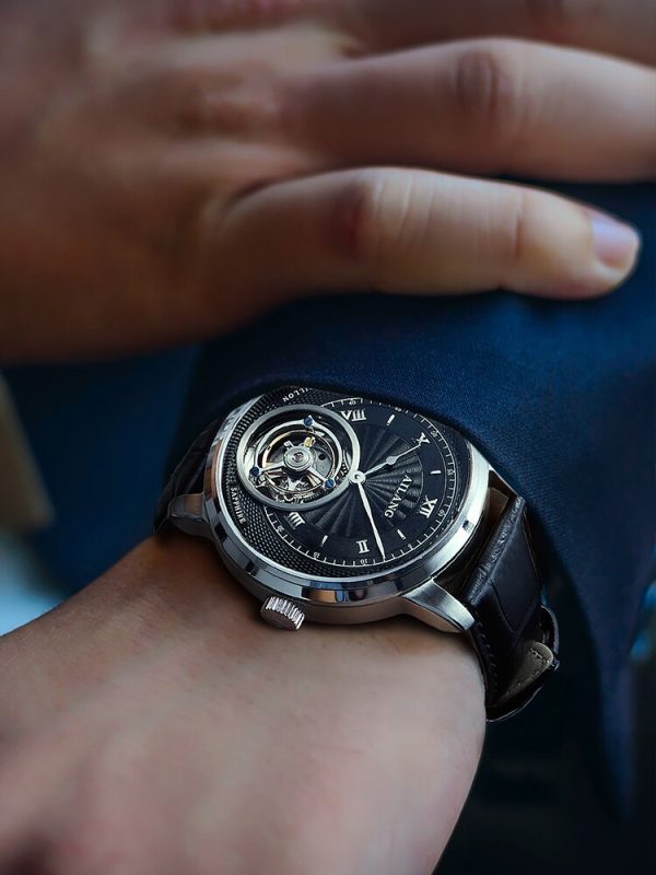 ⁦APNUONR watch male mechanical authentic famous brand tourbillon mechanical watch 2020 new hollow male watch real tourbillon⁩ - الصورة ⁦3⁩