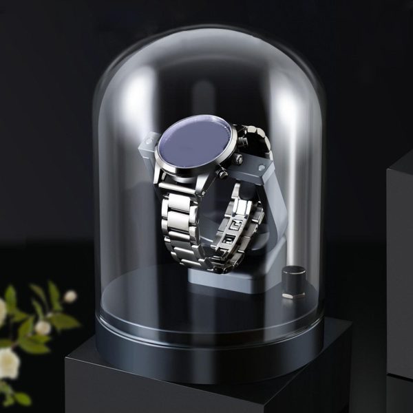 ⁦Automatic Watch Winder Box For Mechanical Single Watch Storage Box Watch Shaker Brand Fashion Rotator Luxury Transparent Glass⁩ - الصورة ⁦3⁩