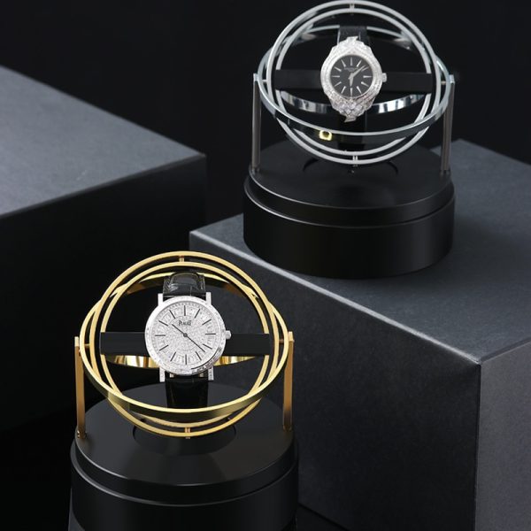 ⁦Automatic Watch Winder Box For Mechanical Watches Watch Shaker Brand Fashion Single Watch Box Rotator Luxury Transparent Glass⁩ - الصورة ⁦5⁩