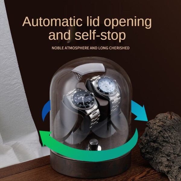 ⁦Automatic Watch Winder Luxury Mechanical Watches Anti-Magnetic Transparent Silent Watch Storage Organizer Box Display Gift Ideas⁩ - الصورة ⁦3⁩