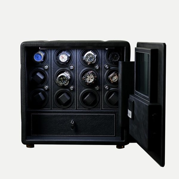 ⁦Automatic Watch Winder Safe Box 12 Grids Watch Winding Box Quiet Motor Storage Display Case Mechanical Watches Jewelry Box⁩ - الصورة ⁦5⁩
