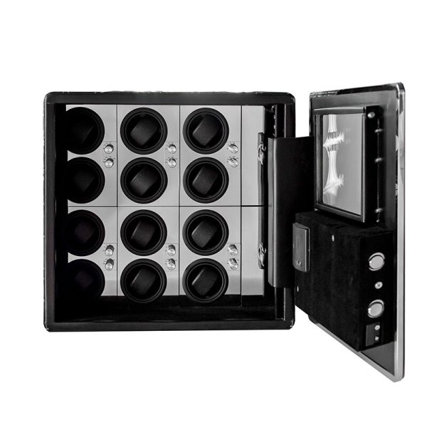 ⁦Automatic Watch Winder Safe Box 12 Grids Watch Winding Box Quiet Motor Storage Display Case Mechanical Watches Jewelry Box⁩ - الصورة ⁦6⁩
