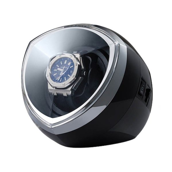 ⁦Automatic Watch Winders Box Rotator Lights Watch Holder Case Winding Watch Cabinet Single Clock Storage Luxury Stand Display Box⁩ - الصورة ⁦4⁩
