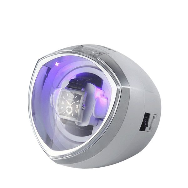 ⁦Automatic Watch Winders Box Rotator Lights Watch Holder Case Winding Watch Cabinet Single Clock Storage Luxury Stand Display Box⁩ - الصورة ⁦5⁩