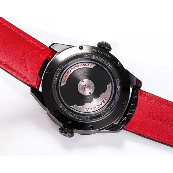 ⁦Black Vampire Watch Exclusive Original Brand Clown Watch Men Mechanical Watch Leather Luxury Designer Design Joker Watch 2020⁩ - الصورة ⁦5⁩