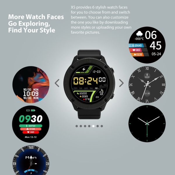 ⁦Blackview IP68 SmartWatch X5 Men Women Sports Watch Clock Sleep Monitor Fitness Tracker Heart Rate Smart Watch for IOS Android⁩ - الصورة ⁦2⁩