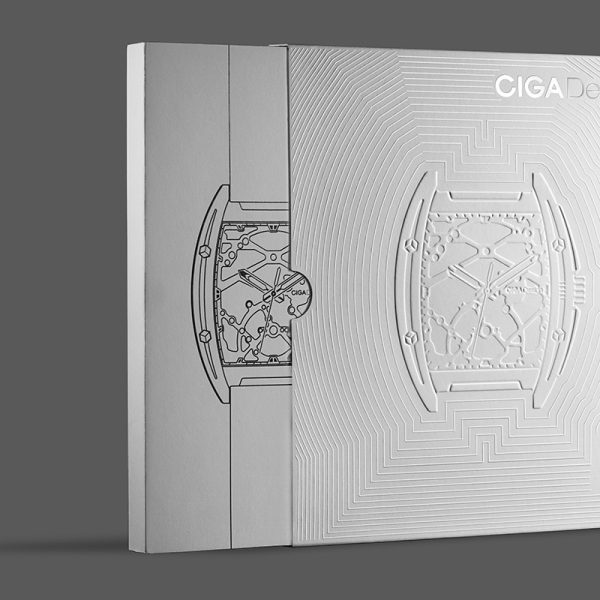 ⁦CIGA DESIGN Watch Automatic Mechanical Wristwatch Stainless Steel Case Sapphire Crystal Timepiece Skeleton Dial Silicone Strap⁩ - الصورة ⁦4⁩
