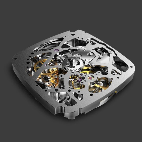 ⁦CIGA DESIGN Watch Automatic Mechanical Wristwatch Stainless Steel Case Sapphire Crystal Timepiece Skeleton Dial Silicone Strap⁩ - الصورة ⁦5⁩