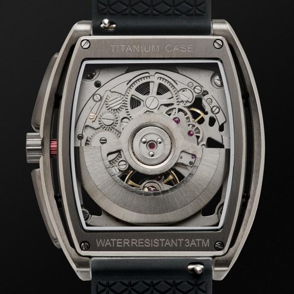 ⁦CIGA DESIGN Watch Unisex Automatic Mechanical Wristwatch Titanium Case Sapphire Crystal Two Straps Silicone/Leather Timepiece⁩ - الصورة ⁦4⁩