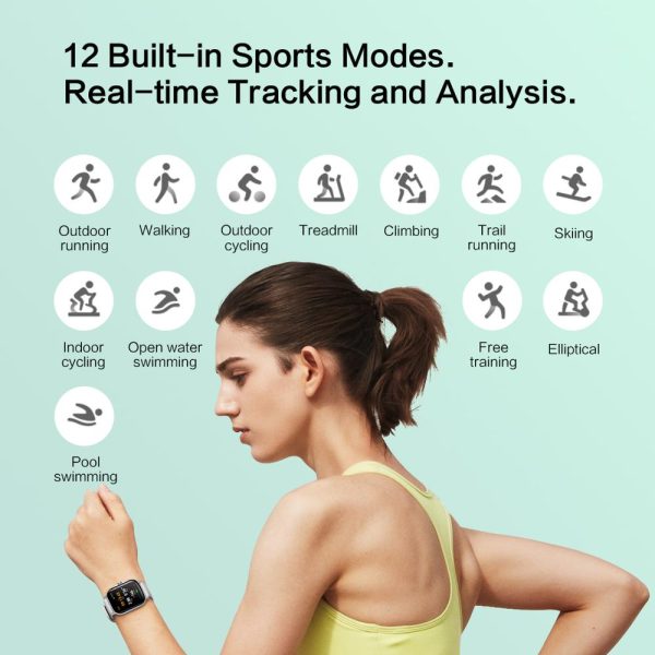 ⁦Global Amazfit GTS 2 Smartwatch 5ATM Water Resistant AMOLED Display Alexa Built-in Smart Watch For Android IOS Phone⁩ - الصورة ⁦4⁩