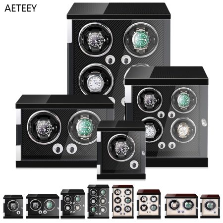 Luxury Mechanical Watch Display Box Watches Winder Boxs Automatic Chain Shaking Meter Storage Box LED Light Rotator Shaker