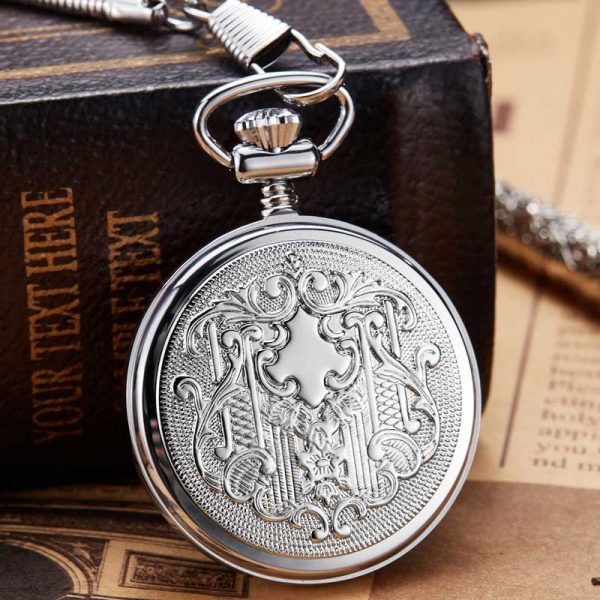 ⁦Luxury Unique Golden Luminous Mechanical Pocket Watch Men Women Fob Chain Exquisite Sculpture Copper Automatic Pocket Watch Gift⁩ - الصورة ⁦4⁩