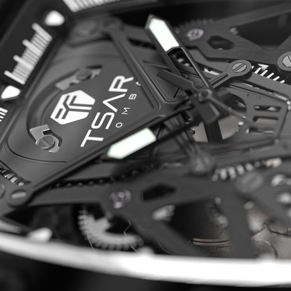 ⁦Mens Automatic Watch TSAR BOMBA Skeleton Tonneau Design Stainless Steel Mechanical 50M Waterproof Wristwatch Premium Male Gift⁩ - الصورة ⁦2⁩