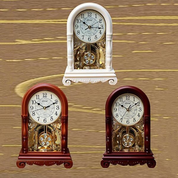 ⁦Nordic Table Clock Vintage Creative Desk Clock Bedroom Pendulum Clocks American Desktop Living Room Decoration Tell The Time⁩ - الصورة ⁦3⁩