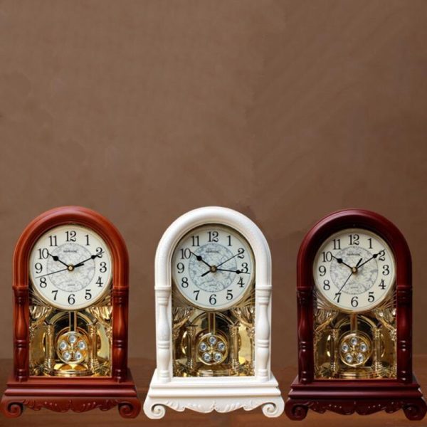 ⁦Nordic Table Clock Vintage Creative Desk Clock Bedroom Pendulum Clocks American Desktop Living Room Decoration Tell The Time⁩ - الصورة ⁦4⁩