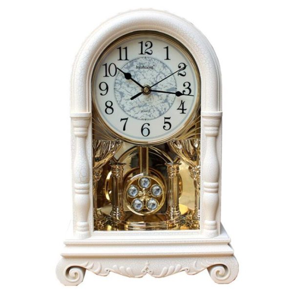 ⁦Nordic Table Clock Vintage Creative Desk Clock Bedroom Pendulum Clocks American Desktop Living Room Decoration Tell The Time⁩ - الصورة ⁦6⁩