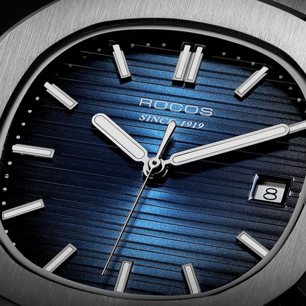 ⁦ROCOS Men's Automatic Mechanical Watches Classic Waterproof Steel Strip WristWatch Luxury Casual Elegant Sports Watch R0139⁩ - الصورة ⁦2⁩