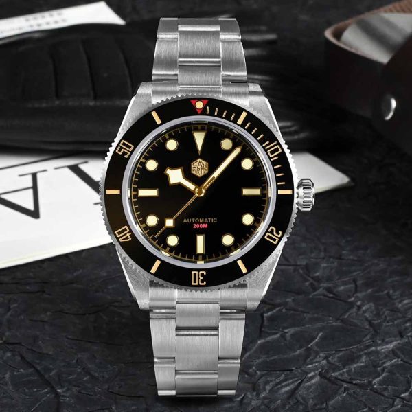 ⁦San Martin Luxury Men Watch 40mm Diver BB58 Vintage Automatic Business Wristwatches Female End Links Sapphire 20 Bar Retro Clock⁩ - الصورة ⁦2⁩