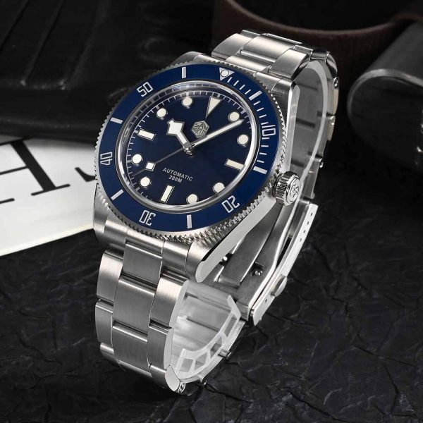 ⁦San Martin Luxury Men Watch 40mm Diver BB58 Vintage Automatic Business Wristwatches Female End Links Sapphire 20 Bar Retro Clock⁩ - الصورة ⁦3⁩