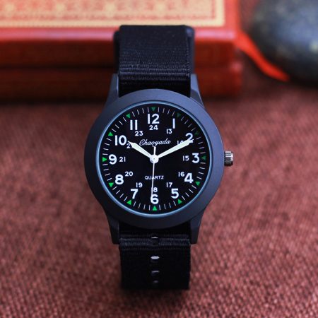 2021 Chaoyada Children Boys Girls 24hours Canvas Luminous Pointer Quartz Wristwatches Kids Students Military Waterproof Watches