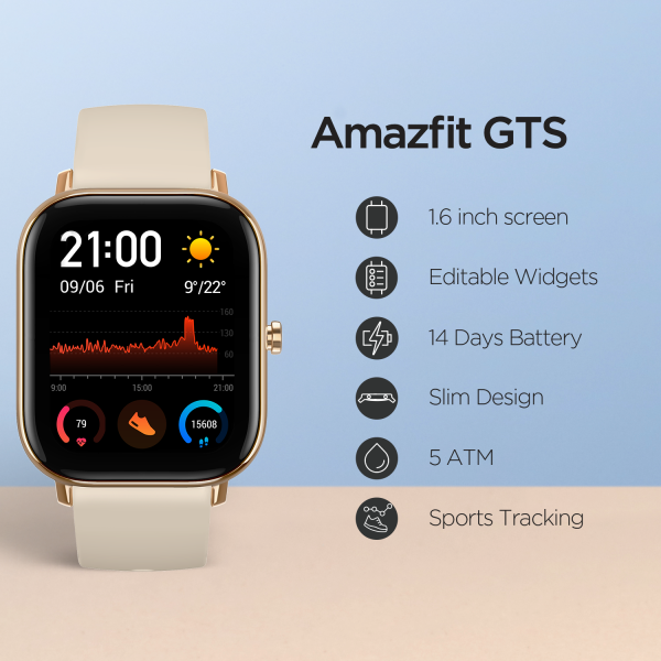 ⁦Amazfit GTS Stock Global Version Smart Watch 5ATM Waterproof Swimming Smartwatch 14DaysBattery⁩ - الصورة ⁦3⁩