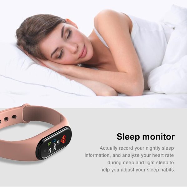 ⁦Fitness M4 Color Screen Smart Sport Bracelet Activity Running Tracker Heart Rate For Children Men Women Watch For IOS Android M3⁩ - الصورة ⁦3⁩