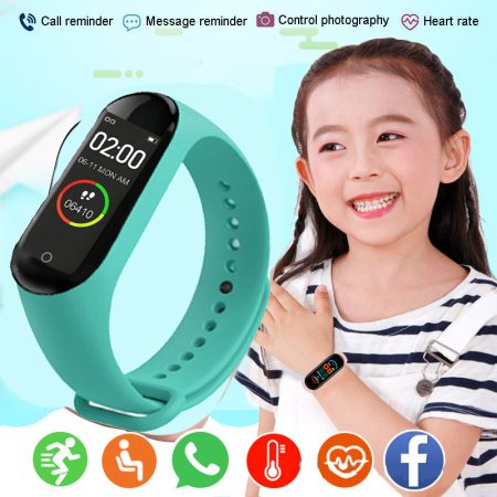 Fitness M4 Color Screen Smart Sport Bracelet Activity Running Tracker Heart Rate For Children Men Women Watch For IOS Android M3