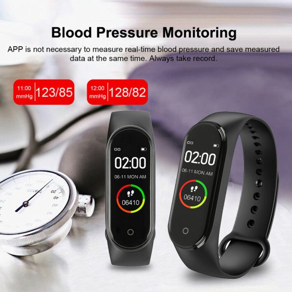 ⁦Fitness M4 Color Screen Smart Sport Bracelet Activity Running Tracker Heart Rate For Children Men Women Watch For IOS Android M3⁩ - الصورة ⁦6⁩
