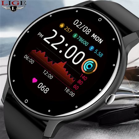LIGE 2021 New Smart Watch Men Full Touch Screen Sport Fitness