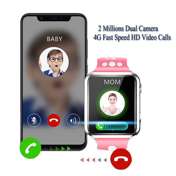 ⁦W5 4G Video Call Dual Camera Smart Watch Phone 4 Core CPU 8GB 16GB GPS WIFI Student Children App Store Android 9.0 Smartwatch⁩ - الصورة ⁦6⁩