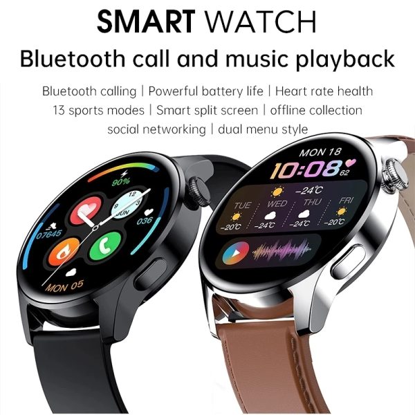 ⁦2021 New For HUAWEI Smart Watch Men Waterproof Sport Fitness Tracker Weather Display Bluetooth Call Smartwatch For Android IOS⁩ - الصورة ⁦2⁩