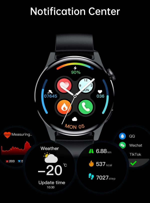 ⁦2021 New For HUAWEI Smart Watch Men Waterproof Sport Fitness Tracker Weather Display Bluetooth Call Smartwatch For Android IOS⁩ - الصورة ⁦4⁩