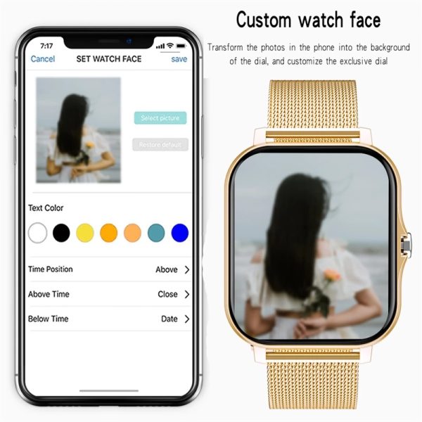 ⁦2021 New Women Smart watch Men 1.69" Color Screen Full touch Fitness Tracker Bluetooth Call Smart Clock Ladies Smart Watch Women⁩ - الصورة ⁦4⁩