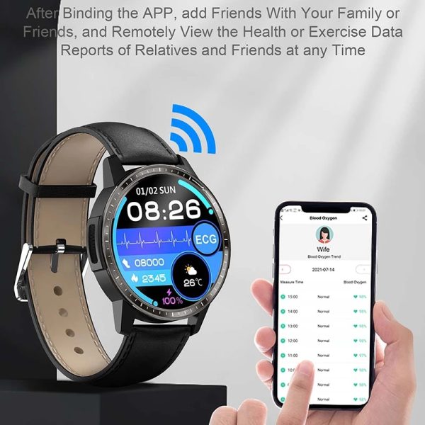 ⁦2022 New Body Temperature Smart Watch Sport Fitness Life Waterproof Clock Heart Rate Blood Oxygen ECG PPG Smartwatch Android ios⁩ - الصورة ⁦4⁩