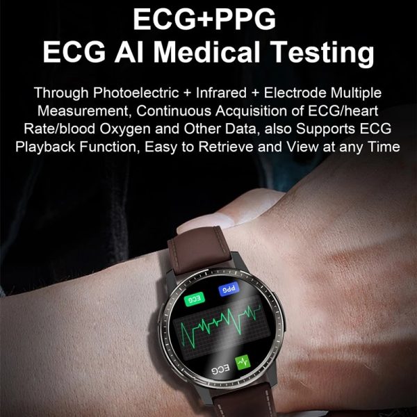 ⁦2022 New Body Temperature Smart Watch Sport Fitness Life Waterproof Clock Heart Rate Blood Oxygen ECG PPG Smartwatch Android ios⁩ - الصورة ⁦5⁩