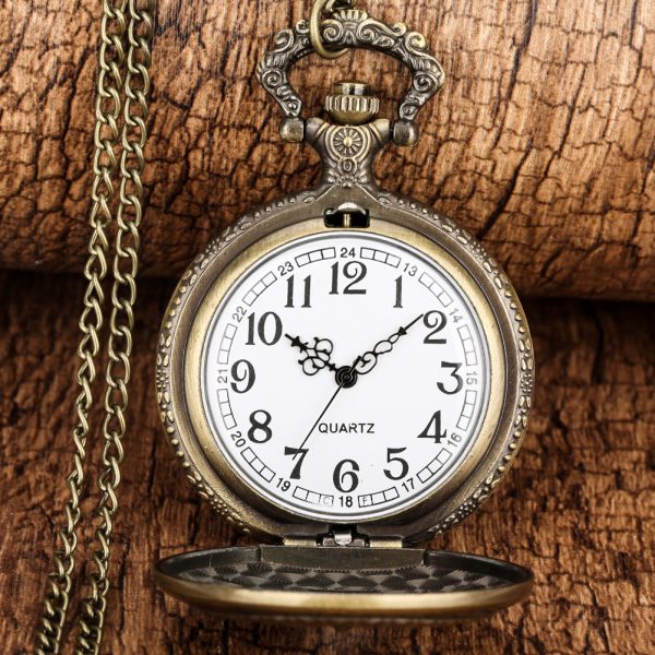 ⁦50 قطعة/الوحدة خمر برونزية الفكر الجيد الوجه كوارتز ساعة الجيب الرجال النساء ساعة قلادة ساعة هدية بالجملة⁩ - الصورة ⁦3⁩