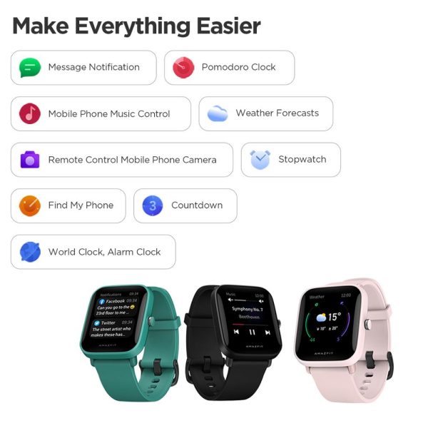 ⁦Amazfit Bip U Pro GPS Smartwatch Color Screen 31g 5 ATM Water-resistance 60 Sports Mode Smart Watch for Android⁩ - الصورة ⁦3⁩