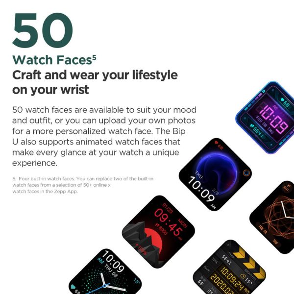 ⁦Amazfit Bip U Pro GPS Smartwatch Color Screen 31g 5 ATM Water-resistance 60 Sports Mode Smart Watch for Android⁩ - الصورة ⁦5⁩