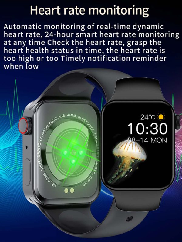 ⁦CHYCET New IWO Smart Watch Series 7 Heart Rate Monitor 2021 Smartwatch Men Women Fitness Tracker Bracelet For Android IOS Iphone⁩ - الصورة ⁦5⁩