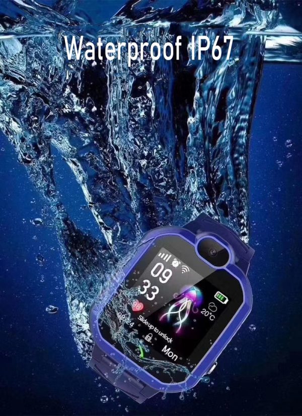 ⁦Children Tracker Smart Phone Watch Waterproof IP67 LBS position SOS call Wristwatch Camera IOS Android Smart Kids watch Gift E18⁩ - الصورة ⁦3⁩