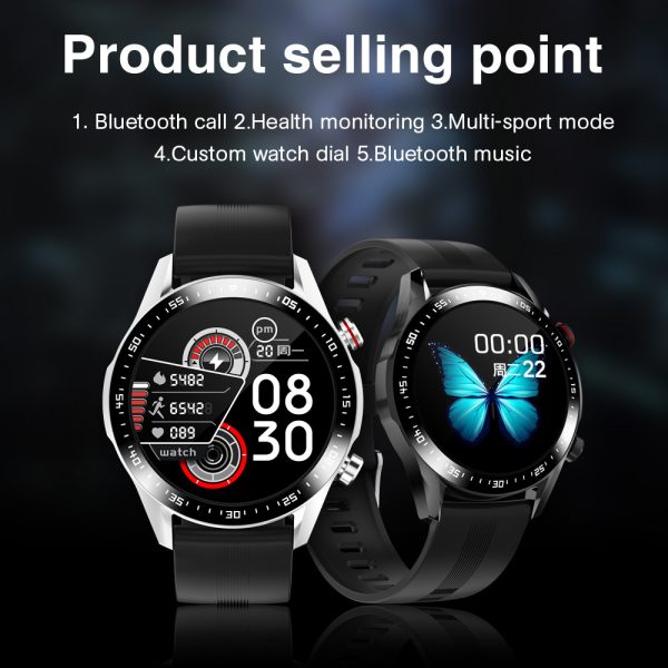 ⁦E1-2 Smart Watch Men Bluetooth Call Custom Dial Full Touch Screen Waterproof Smartwatch For Android IOS Sports Fitness Tracker⁩ - الصورة ⁦2⁩
