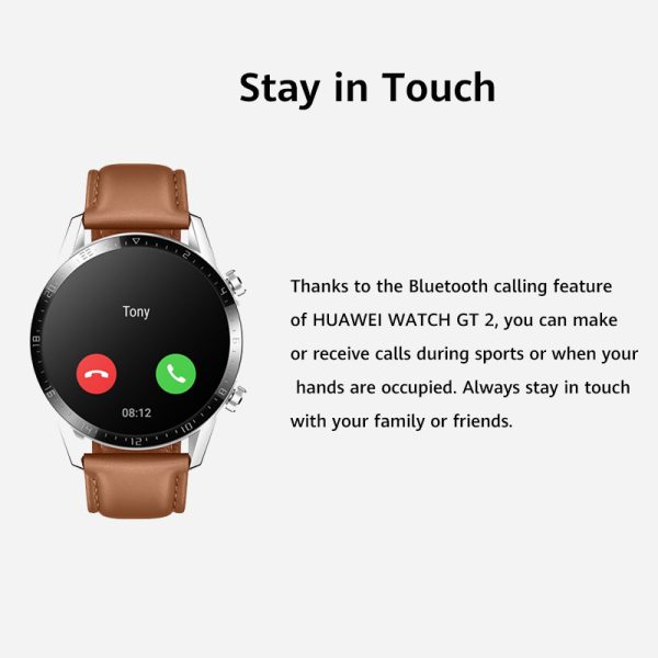 ⁦Global Version HUAWEI WATCH GT 2 GT2 Smart WATCH Blood Oxygen SmartWatch 14 Days Phone Call Heart Rate Tracker⁩ - الصورة ⁦3⁩