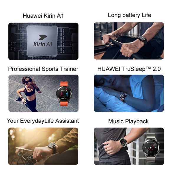 ⁦Global Version HUAWEI WATCH GT 2 GT2 Smart WATCH Blood Oxygen SmartWatch 14 Days Phone Call Heart Rate Tracker⁩ - الصورة ⁦4⁩