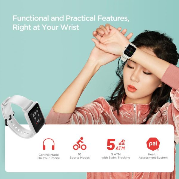 ⁦In Stock 2020 Global Amazfit Bip S Smartwatch 5ATM waterproof built in GPS GLONASS Smart Watch for Android iOS Phone⁩ - الصورة ⁦5⁩