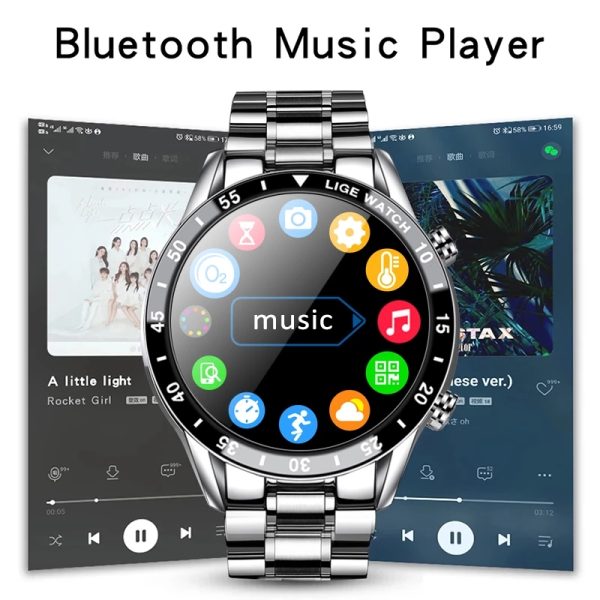 ⁦LIGE 2021 New Men Smart Watch Bluetooth Call Watch IP67 Waterproof Sports Fitness Watch For Android IOS Smart Watch 2021 Box⁩ - الصورة ⁦2⁩